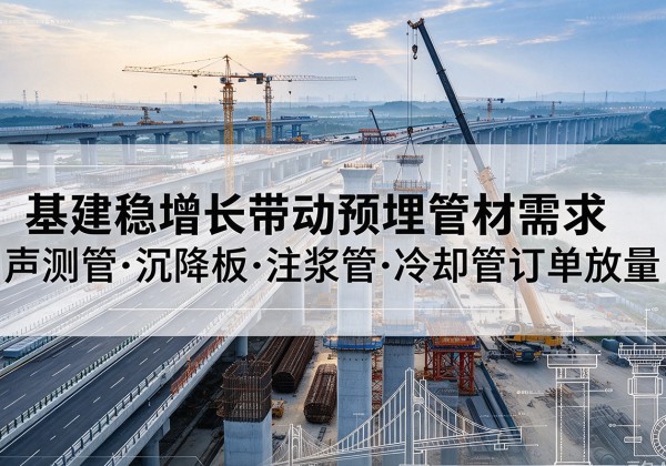乌拉特后旗基建稳增长带动预埋监测管材需求，声测管、沉降板、注浆管订单持续放量